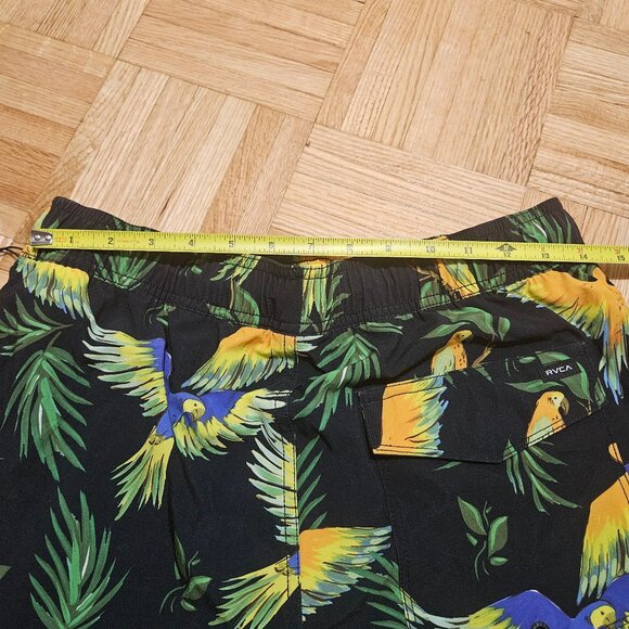 RVCA Mens VA Elastic Board Shorts Small 17" Parrot Print AVYBS00147 Swim Trunks - Picture 6 of 9